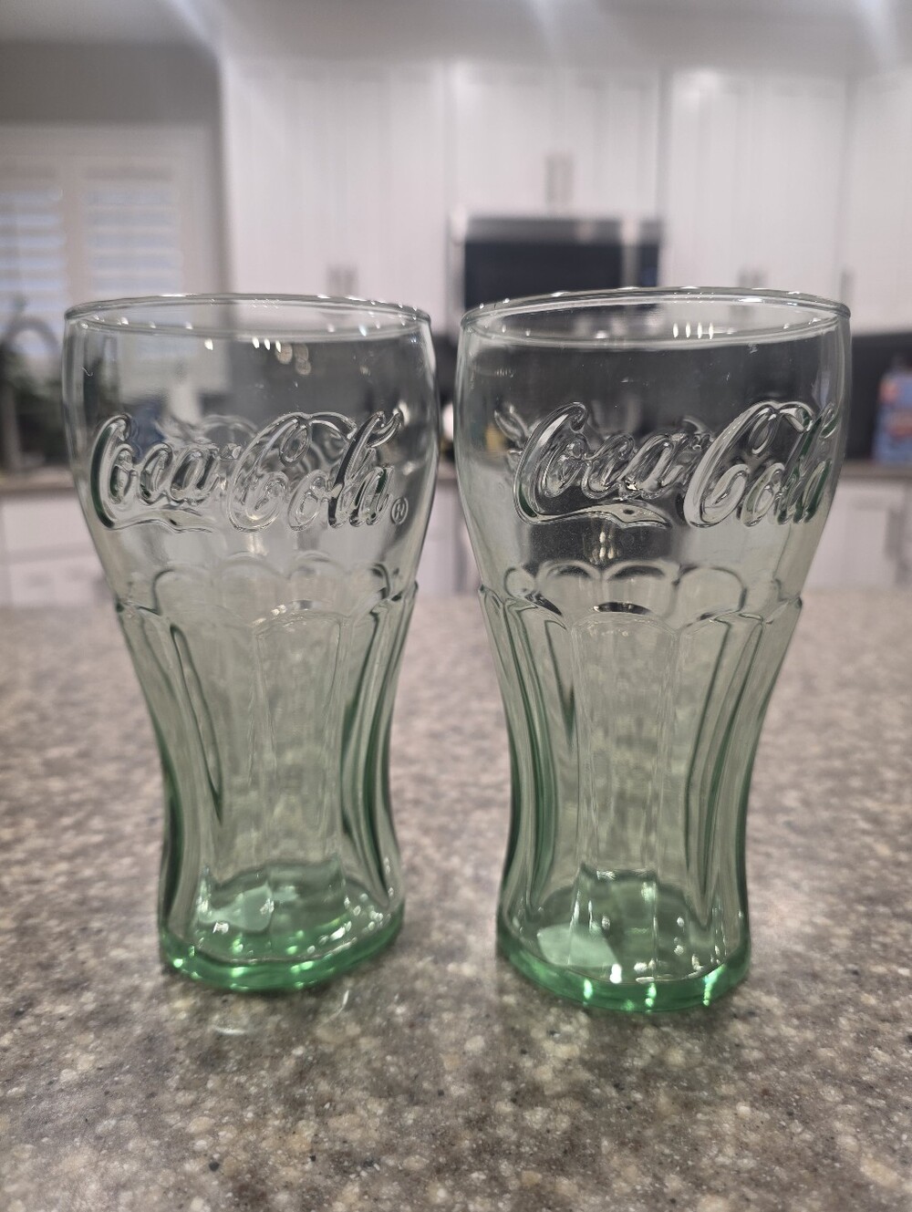 Vintage Libbey Green Coca Cola Glass Tumblers - Set of 2